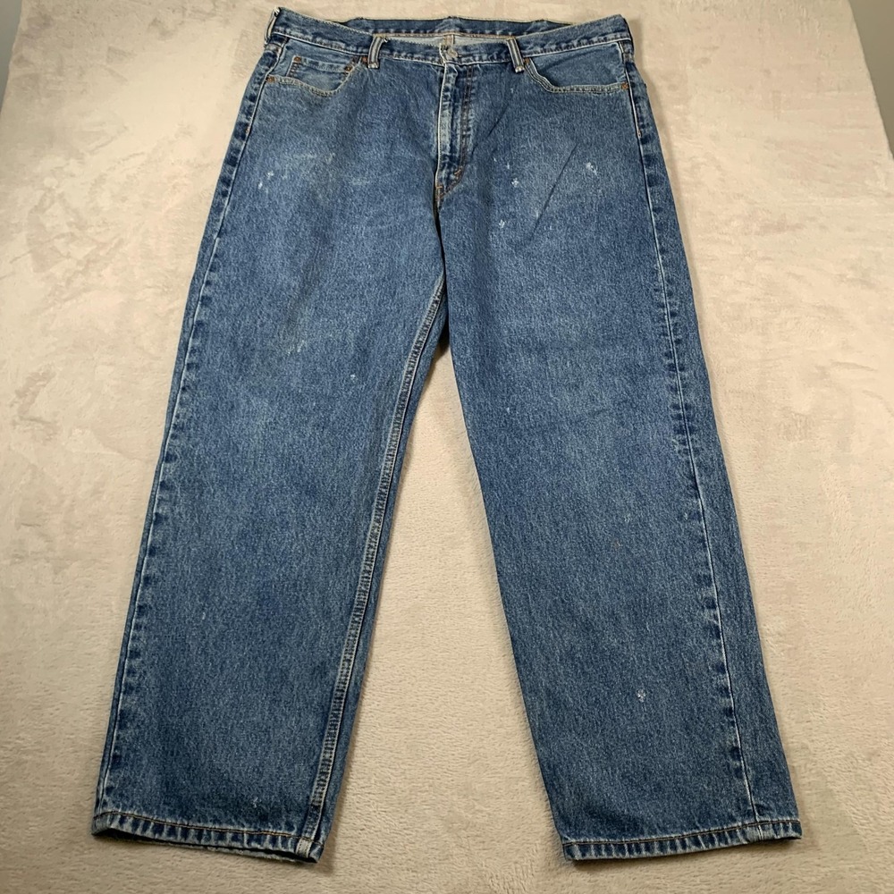 Levis 550 Jeans Mens 42x30 Blue Relaxed Fit Tapered Leg Denim Medium Wash Pants